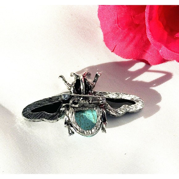 Abalone Blue Howlite Bee Brooch Or Pendent Hand Made Healing Reiki - Picture 6 of 7